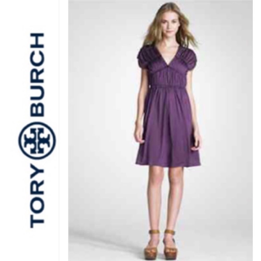 Tory Burch Feldspar Plum Silk Dress Small